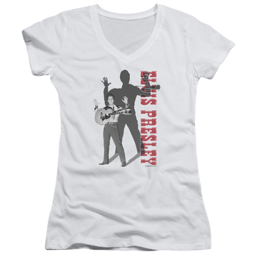 Elvis Presley Look No Hands - Juniors V-Neck T-Shirt Juniors V-Neck T-Shirt Elvis Presley