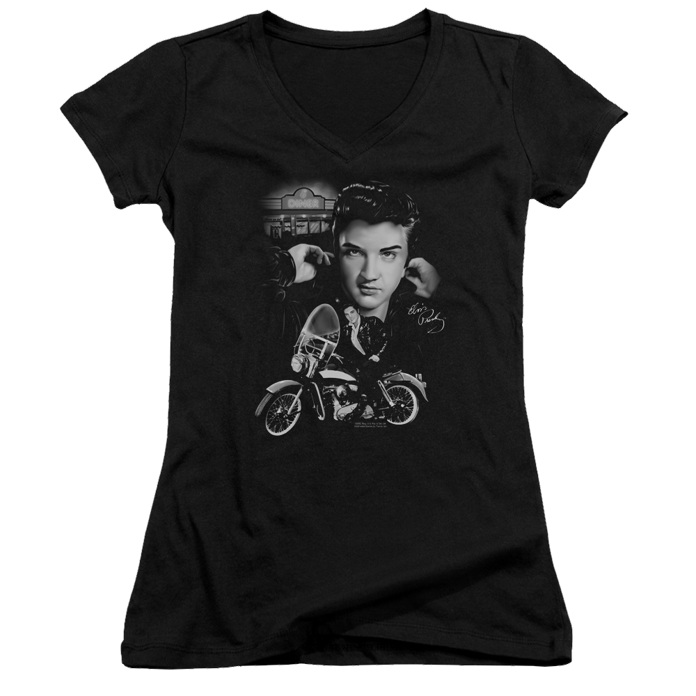 Elvis Presley The King Rides Again - Juniors V-Neck T-Shirt Juniors V-Neck T-Shirt Elvis Presley