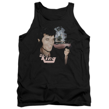 Black men's tank with Elvis Presley Home Sweet Home graphic