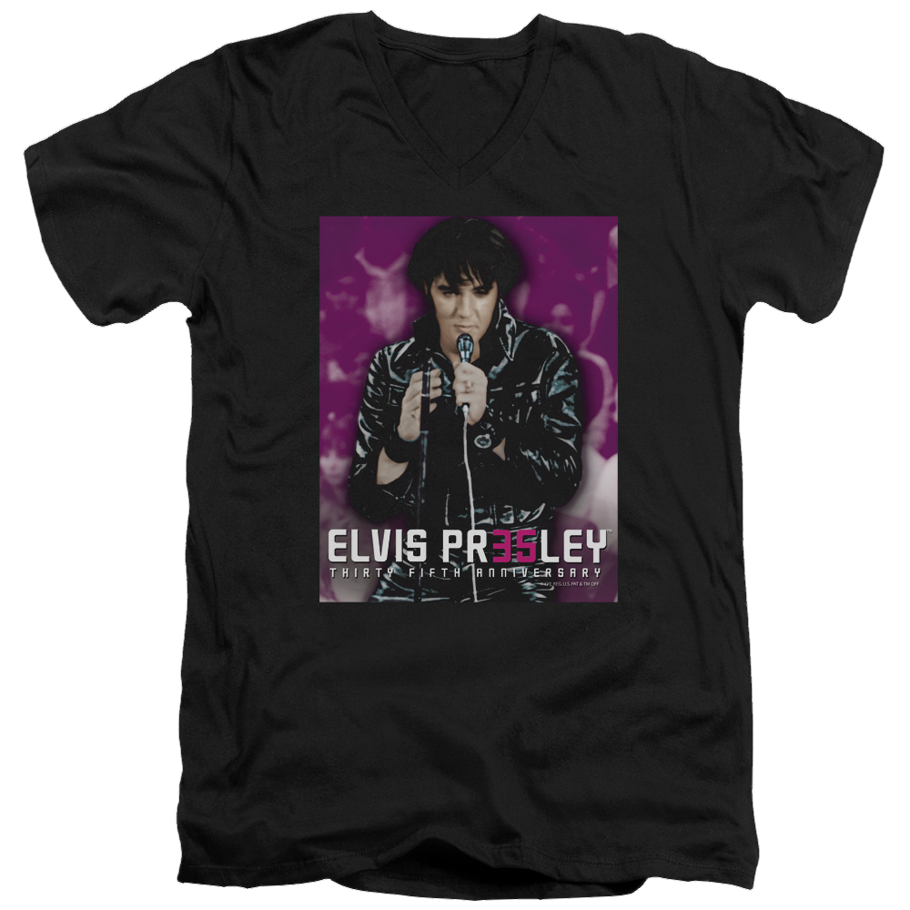 Elvis Presley 35 Leather - Men's V-Neck T-Shirt Men's V-Neck T-Shirt Elvis Presley