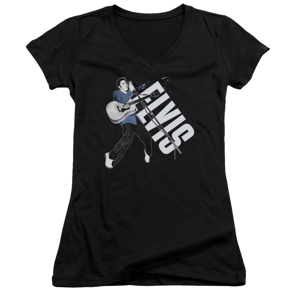 Elvis Presley On His Toes - Juniors V-Neck T-Shirt Juniors V-Neck T-Shirt Elvis Presley
