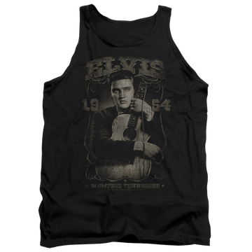 Black men's tank with Elvis Presley 1954 graphic