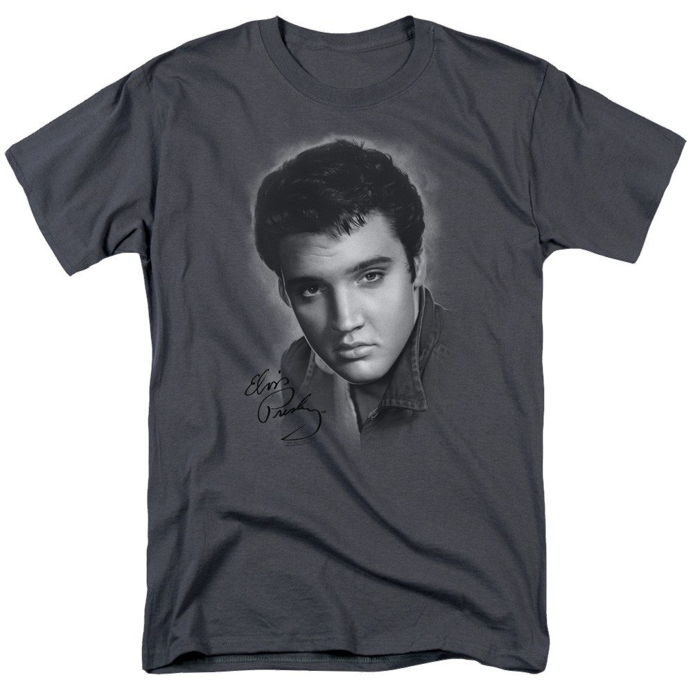 Elvis Presley Grey Portrait - Men's Regular Fit T-Shirt Men's Regular Fit T-Shirt Elvis Presley