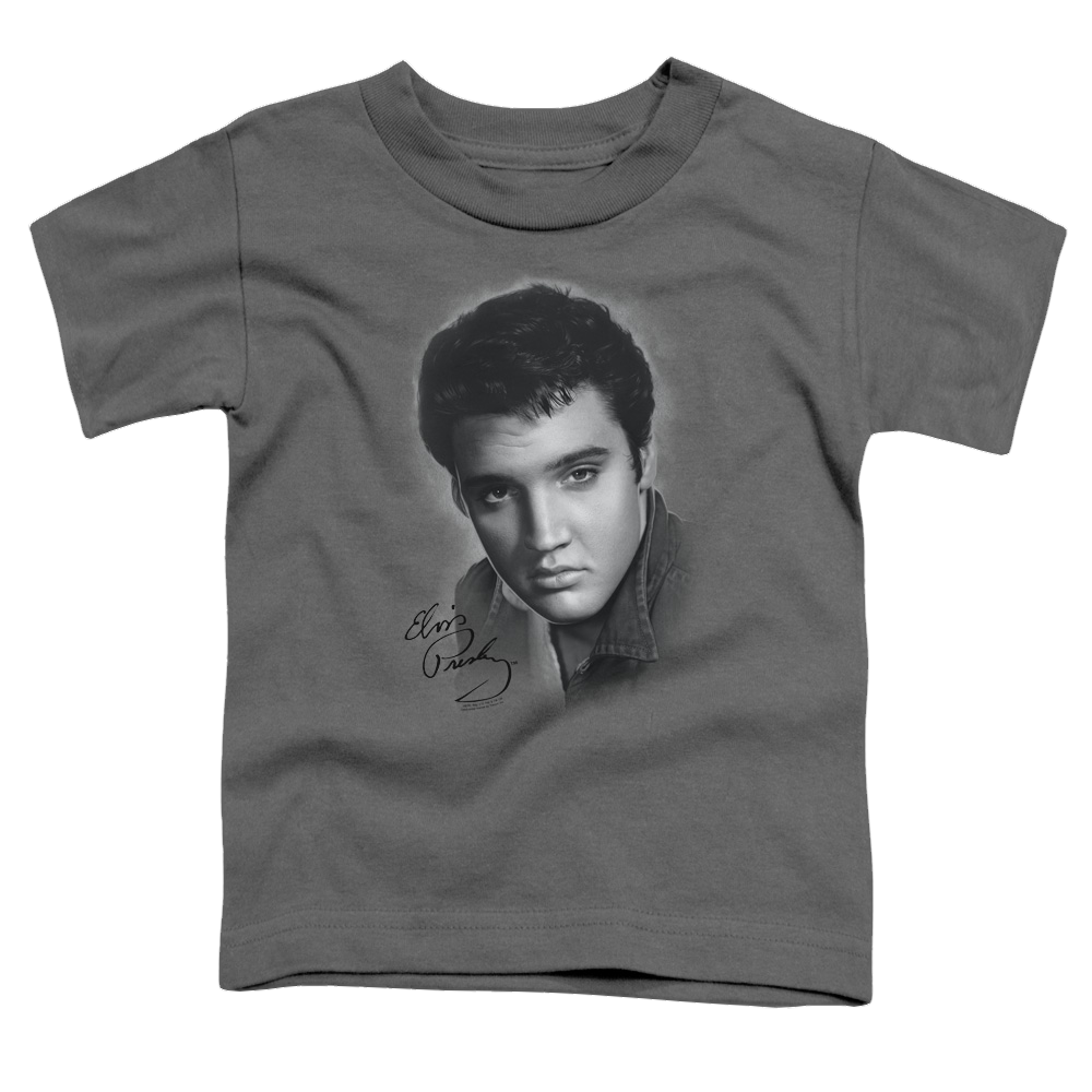 Elvis Presley Grey Portrait - Kid's T-Shirt (Ages 4-7) Kid's T-Shirt (Ages 4-7) Elvis Presley