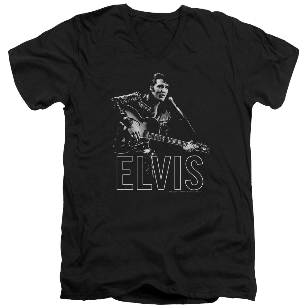 Elvis Presley Guitar In Hand - Men's V-Neck T-Shirt Men's V-Neck T-Shirt Elvis Presley