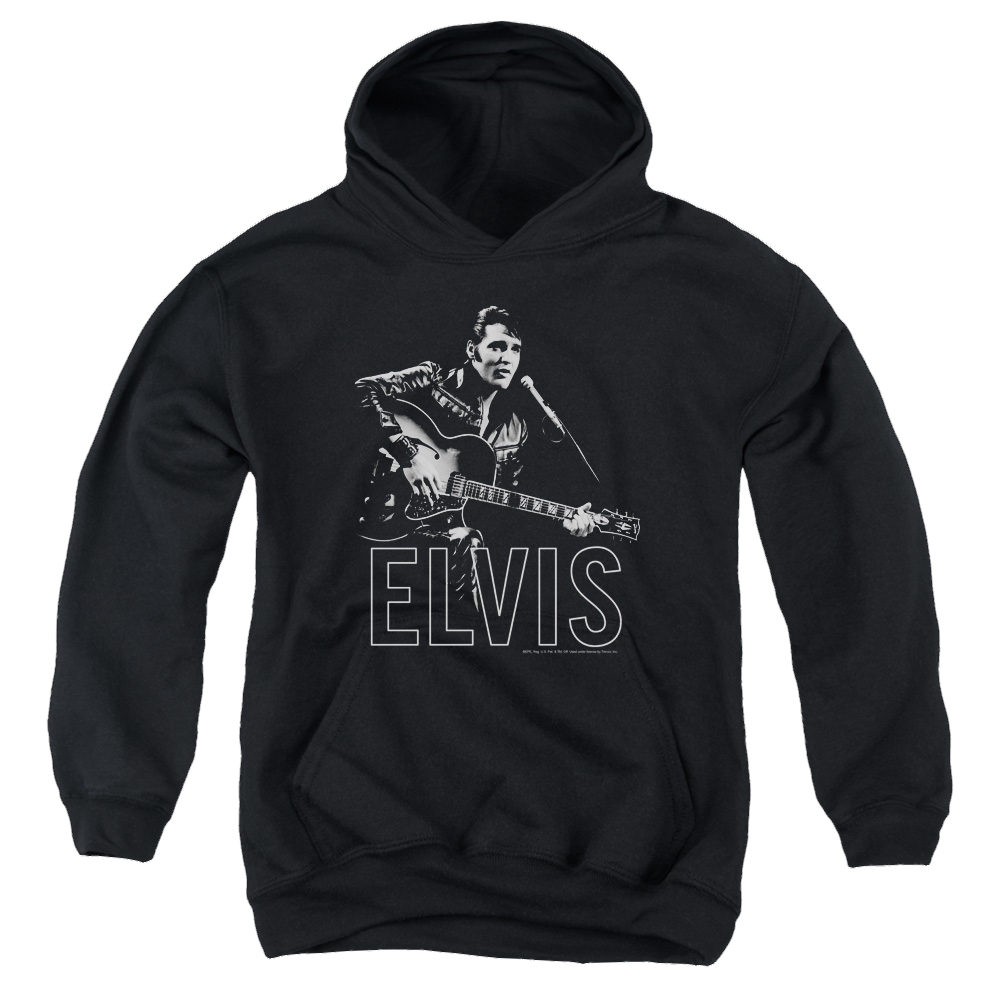 Elvis Presley Guitar In Hand - Youth Hoodie (Ages 8-12) Youth Hoodie (Ages 8-12) Elvis Presley