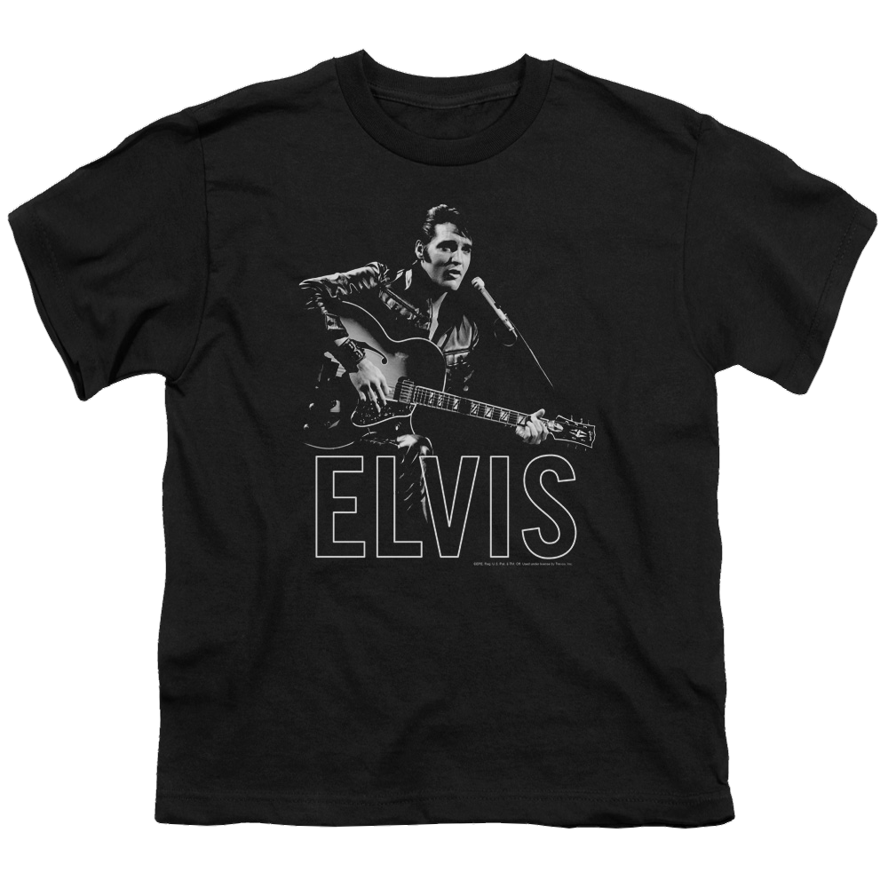 Elvis Presley Guitar In Hand - Youth T-Shirt (Ages 8-12) Youth T-Shirt (Ages 8-12) Elvis Presley