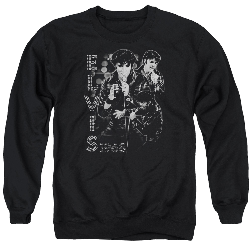 Elvis Presley Leathered - Men's Crewneck Sweatshirt Men's Crewneck Sweatshirt Elvis Presley