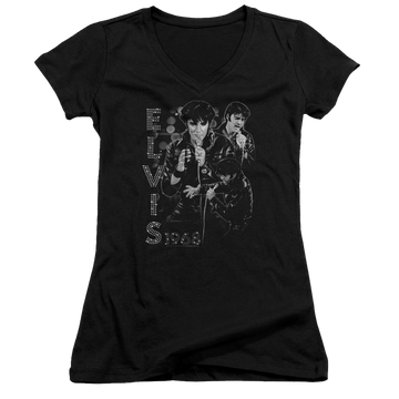 Elvis Presley Leathered - Juniors V-Neck T-Shirt Juniors V-Neck T-Shirt Elvis Presley