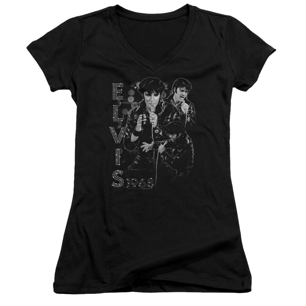 Elvis Presley Leathered - Juniors V-Neck T-Shirt Juniors V-Neck T-Shirt Elvis Presley