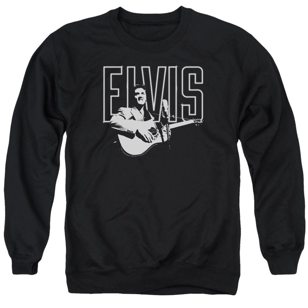 Elvis Presley White Glow - Men's Crewneck Sweatshirt Men's Crewneck Sweatshirt Elvis Presley