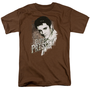 Coffee men's regular fit t-shirt with Elvis Presley Rugged Elvis graphic