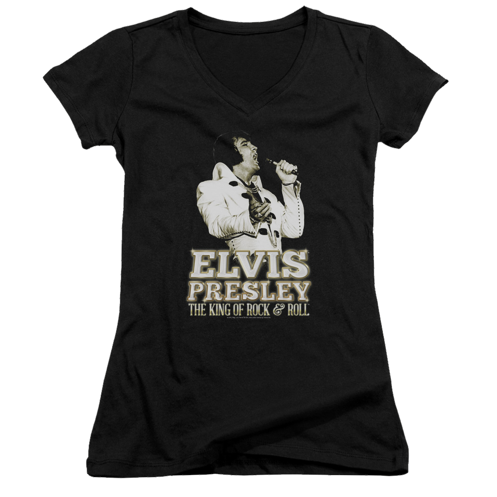 Elvis Presley Golden - Juniors V-Neck T-Shirt Juniors V-Neck T-Shirt Elvis Presley