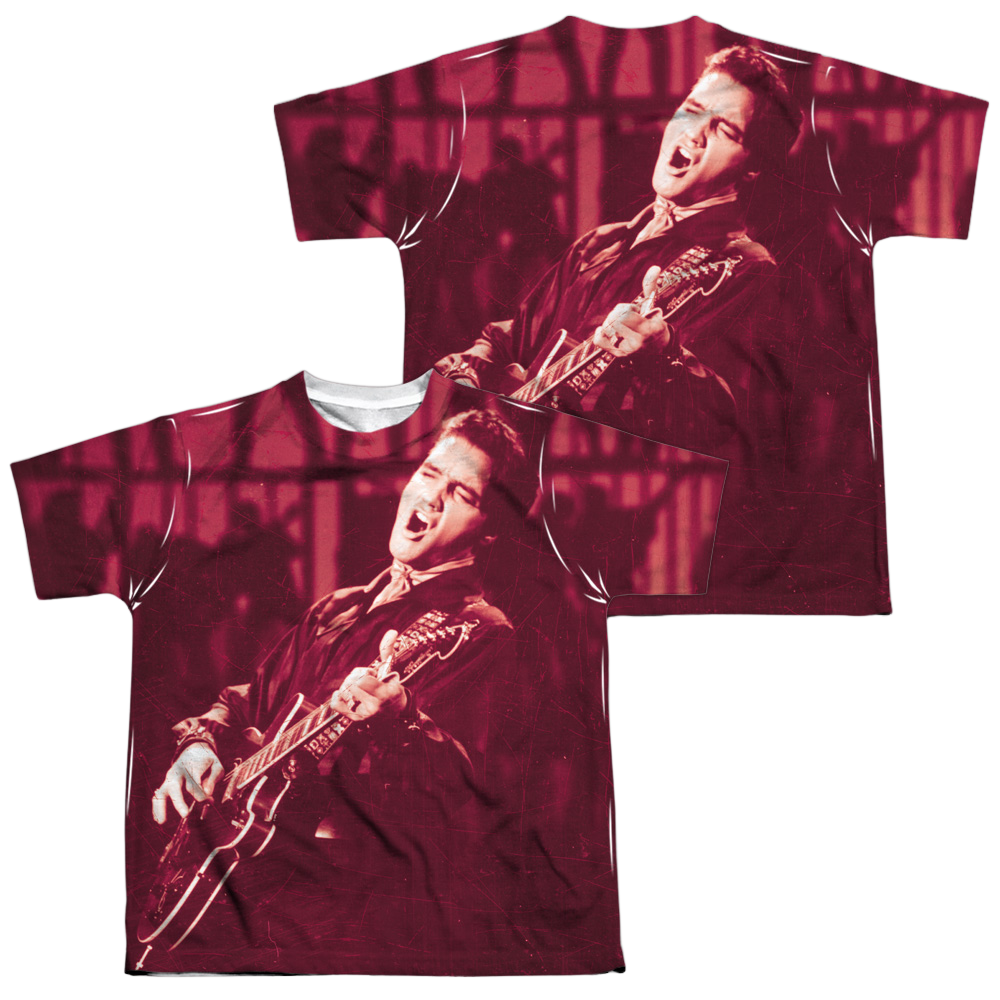 Elvis Presley Scratched 68 - Youth All-Over Print T-Shirt (Ages 8-12) Youth All-Over Print T-Shirt (Ages 8-12) Elvis Presley