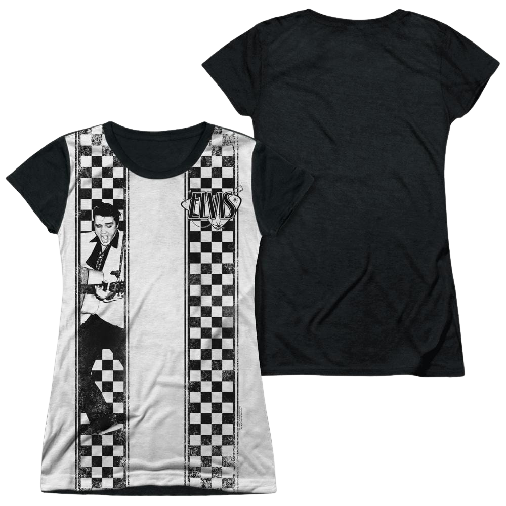 Elvis Presley Checkered Bowling Shirt - Juniors Black Back T-Shirt Juniors Black Back T-Shirt Elvis Presley
