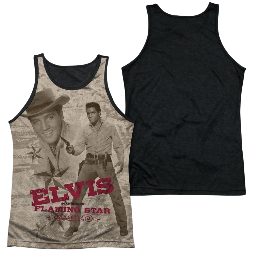 Elvis Presley Flaming Star Men's Black Back Tank Men's Black Back Tank Elvis Presley