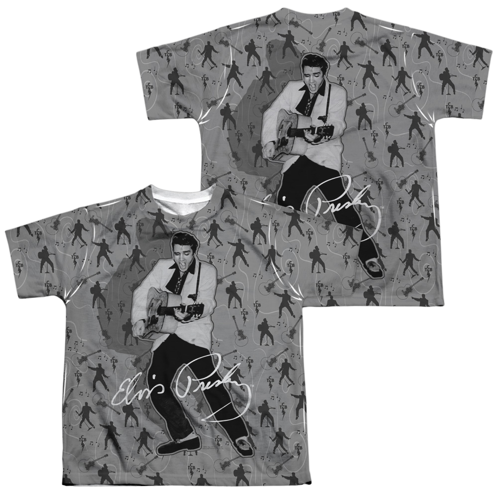 Elvis Presley Rockin All Over - Youth All-Over Print T-Shirt (Ages 8-12) Youth All-Over Print T-Shirt (Ages 8-12) Elvis Presley