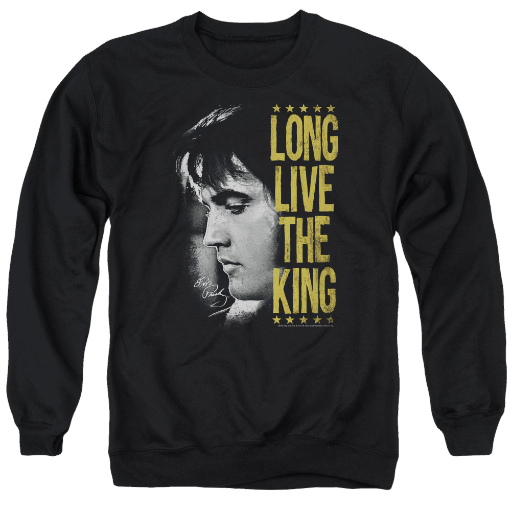 Elvis Presley Long Live The King - Men's Crewneck Sweatshirt Men's Crewneck Sweatshirt Elvis Presley