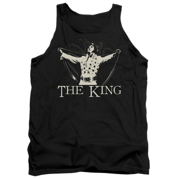 Black men's tank with Elvis Presley Ornate King graphic