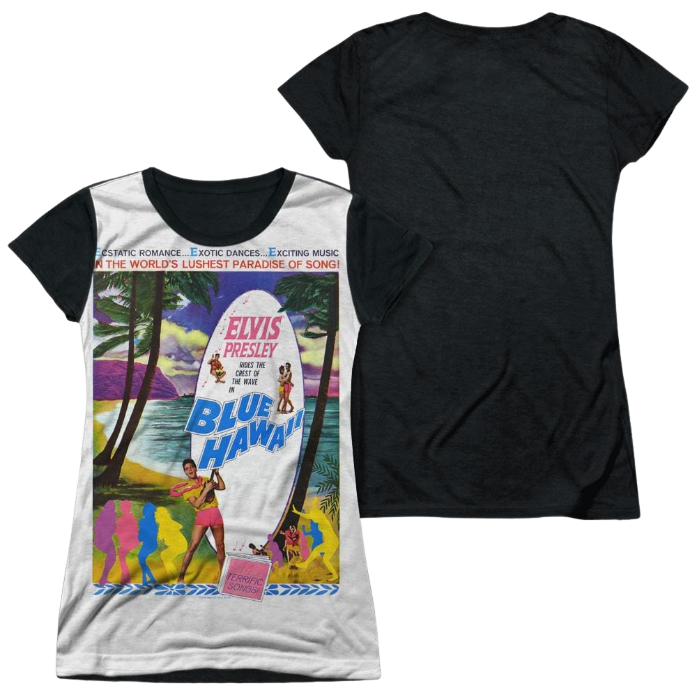 Elvis Presley Blue Hawaii - Juniors Black Back T-Shirt Juniors Black Back T-Shirt Elvis Presley