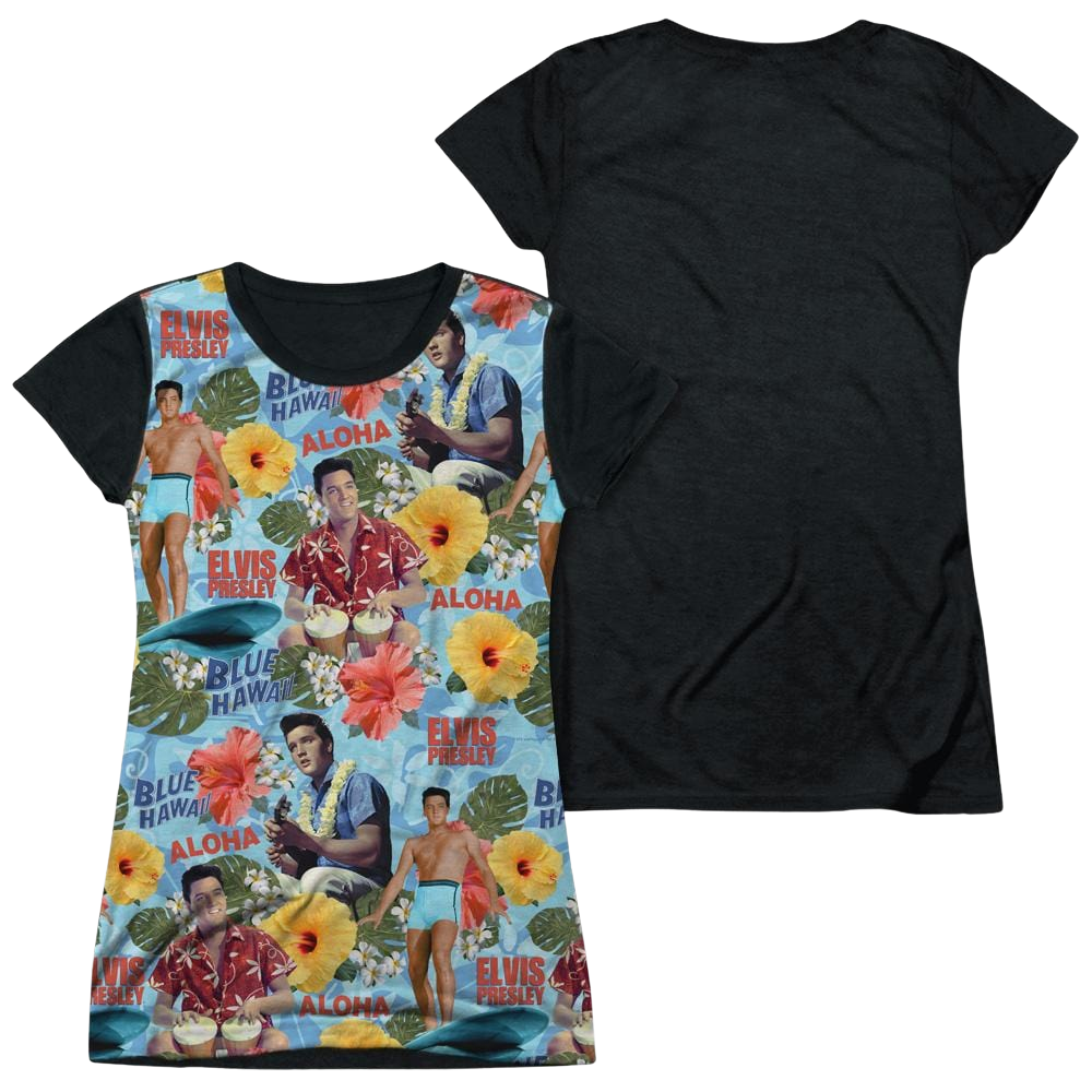 Elvis Presley Surfs Up - Juniors Black Back T-Shirt Juniors Black Back T-Shirt Elvis Presley