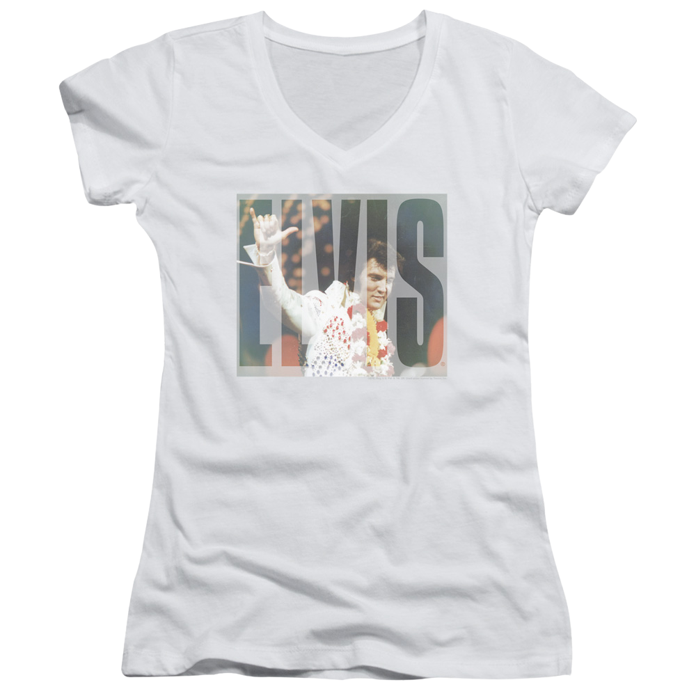 Elvis Presley Aloha Knockout - Juniors V-Neck T-Shirt Juniors V-Neck T-Shirt Elvis Presley