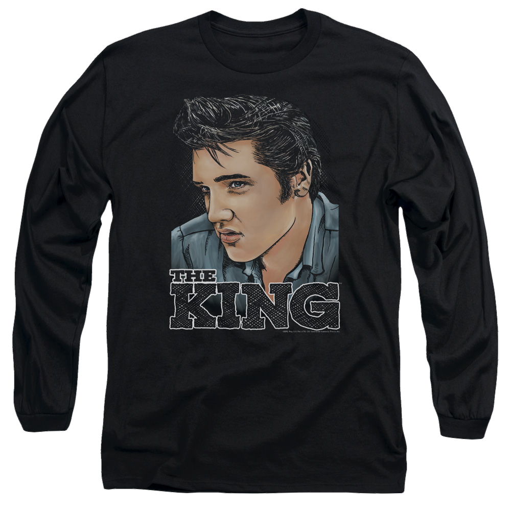 Elvis Presley Graphic King - Men's Long Sleeve T-Shirt Men's Long Sleeve T-Shirt Elvis Presley