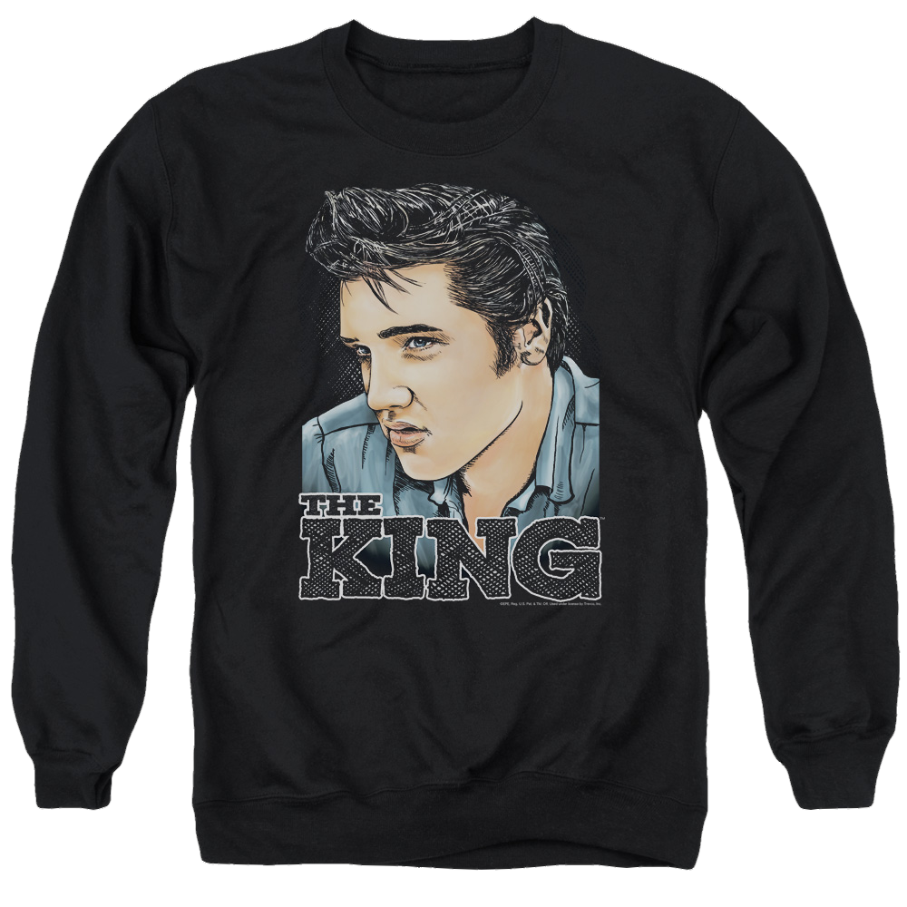 Elvis Presley Graphic King - Men's Crewneck Sweatshirt Men's Crewneck Sweatshirt Elvis Presley