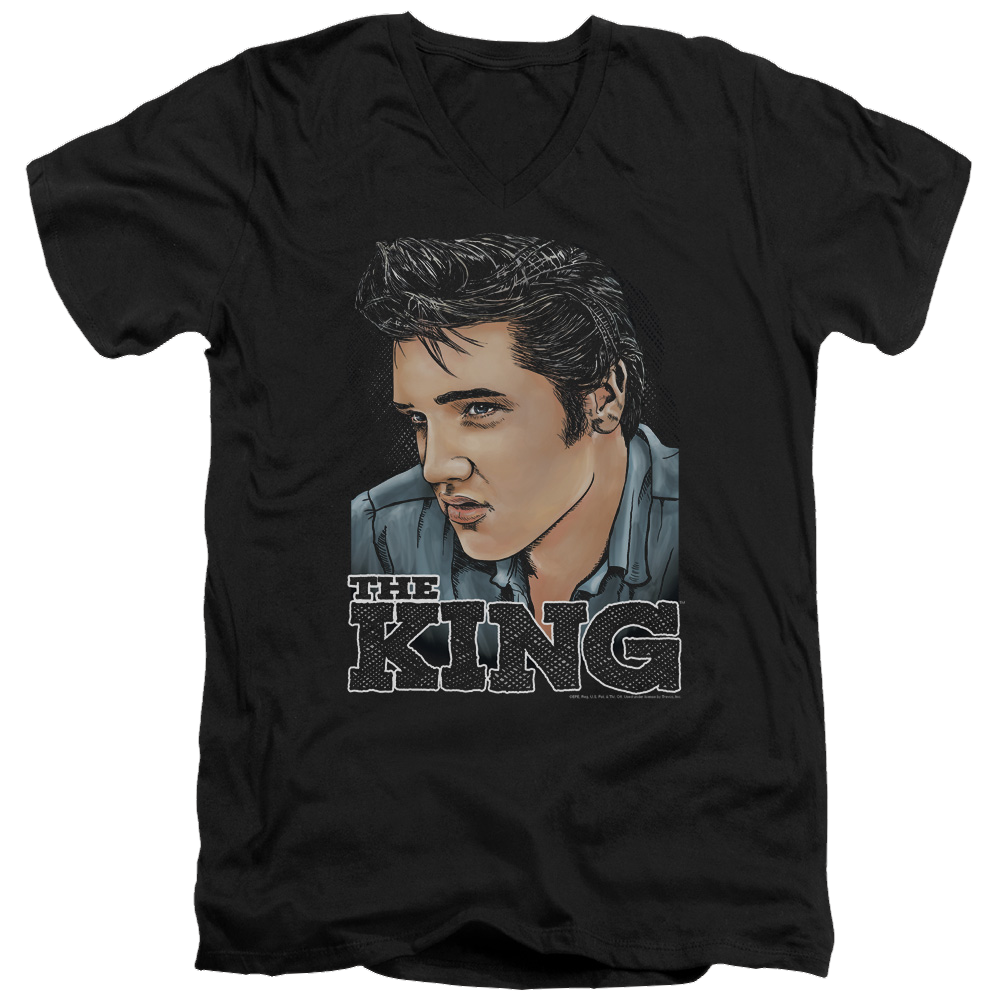 Elvis Presley Graphic King - Men's V-Neck T-Shirt Men's V-Neck T-Shirt Elvis Presley