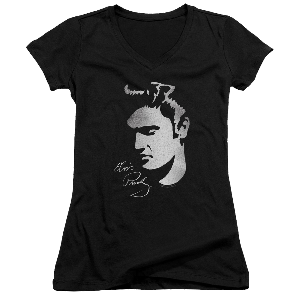 Elvis Presley Simple Face - Juniors V-Neck T-Shirt Juniors V-Neck T-Shirt Elvis Presley