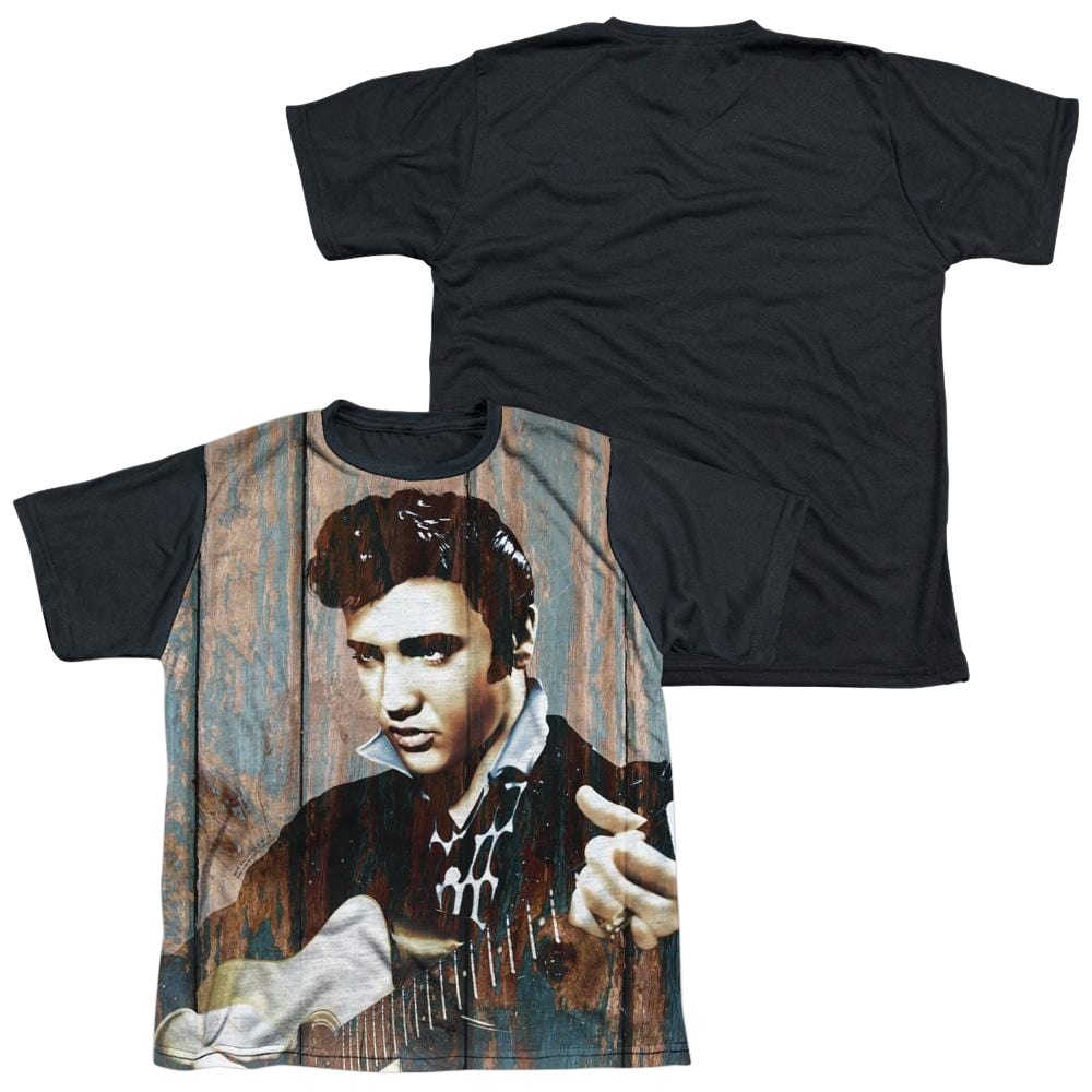 Elvis Presley Woodgrain - Youth Black Back T-Shirt (Ages 8-12) Youth Black Back T-Shirt (Ages 8-12) Elvis Presley