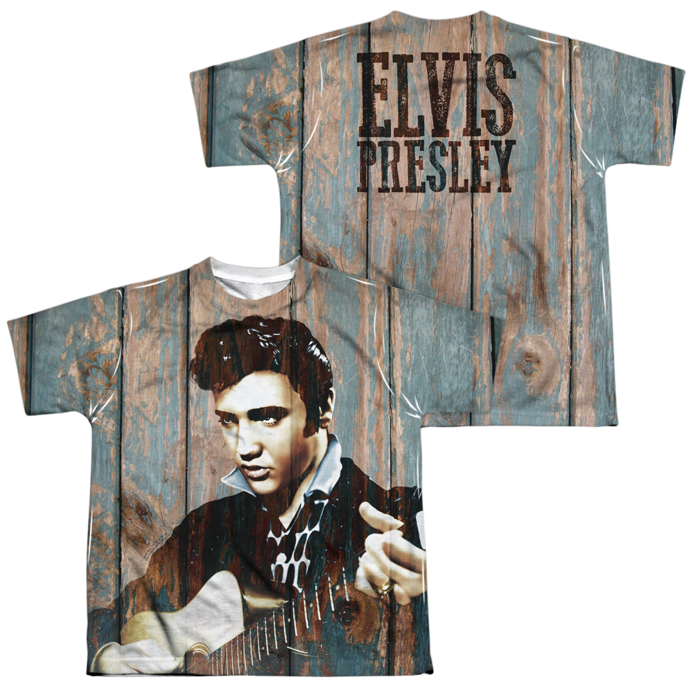Elvis Presley Woodgrain - Youth All-Over Print T-Shirt (Ages 8-12) Youth All-Over Print T-Shirt (Ages 8-12) Elvis Presley