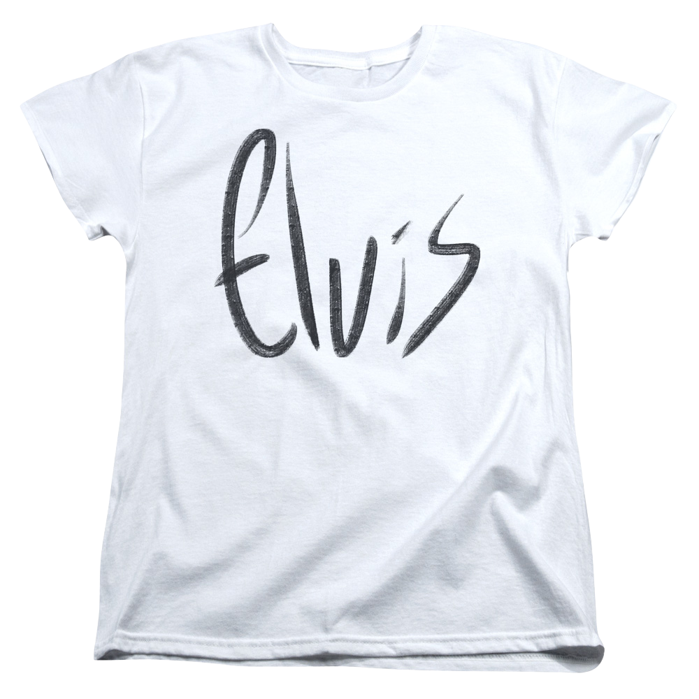 Elvis Presley Sketchy Name - Women's T-Shirt Women's T-Shirt Elvis Presley