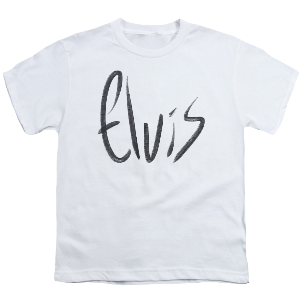 Elvis Presley Sketchy Name - Youth T-Shirt (Ages 8-12) Youth T-Shirt (Ages 8-12) Elvis Presley