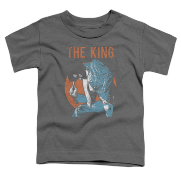 Charcoal toddler t-shirt with Elvis Presley Mic In Hand graphic