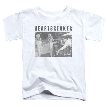 White toddler t-shirt with Elvis Presley Heartbreaker graphic
