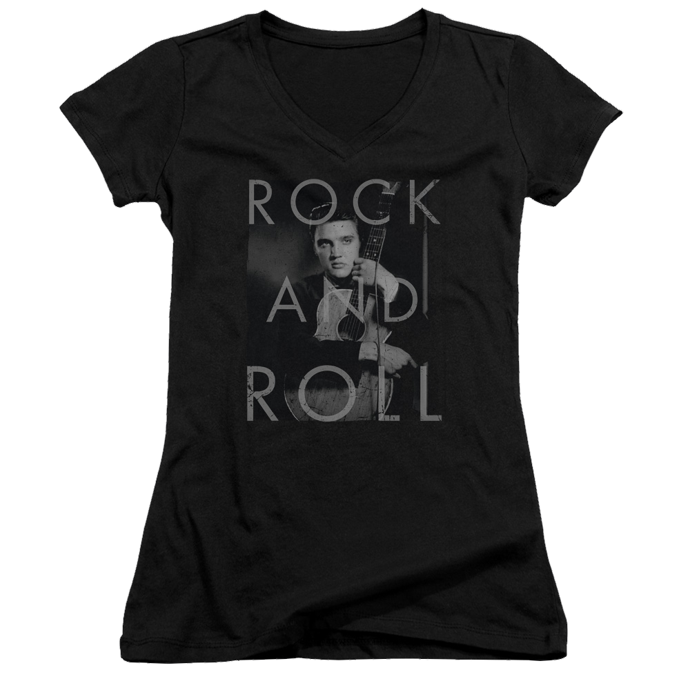 Elvis Presley Rock And Roll - Juniors V-Neck T-Shirt Juniors V-Neck T-Shirt Elvis Presley