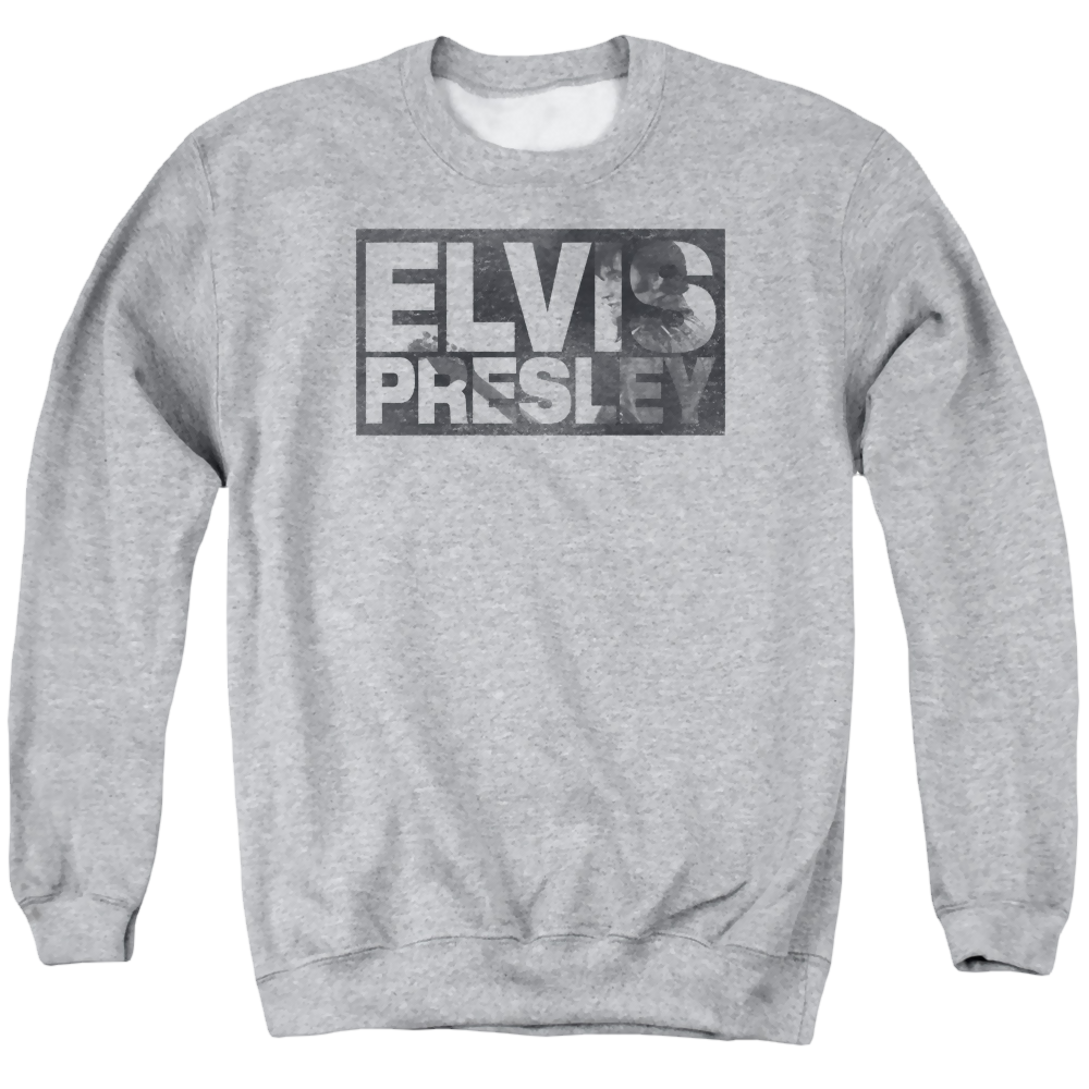 Elvis Presley Block Letters - Men's Crewneck Sweatshirt Men's Crewneck Sweatshirt Elvis Presley