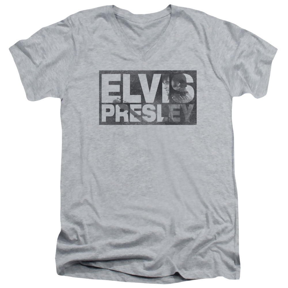 Elvis Presley Block Letters - Men's V-Neck T-Shirt Men's V-Neck T-Shirt Elvis Presley