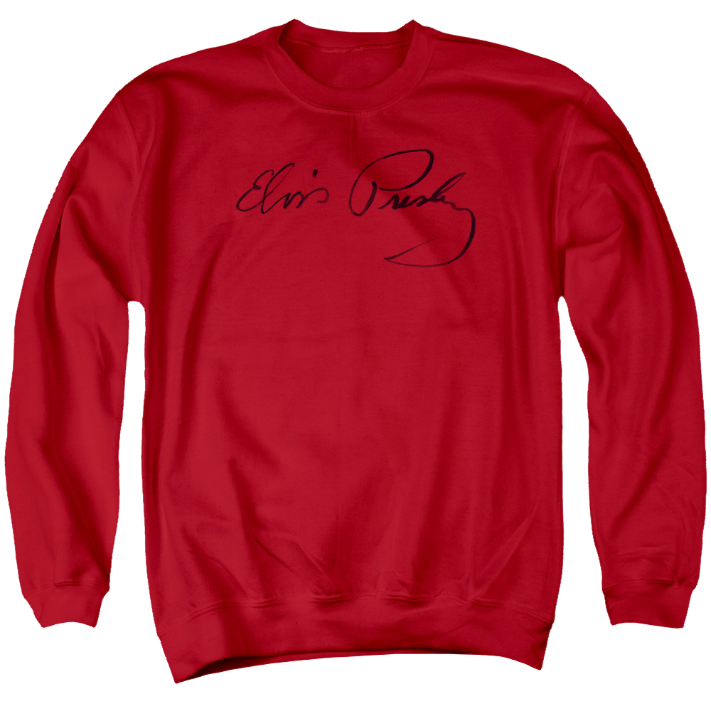 Elvis Presley Signature Sketch - Men's Crewneck Sweatshirt Men's Crewneck Sweatshirt Elvis Presley