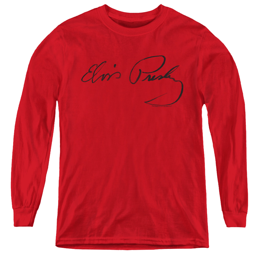 Elvis Presley Signature Sketch - Youth Long Sleeve T-Shirt Youth Long Sleeve T-Shirt Elvis Presley