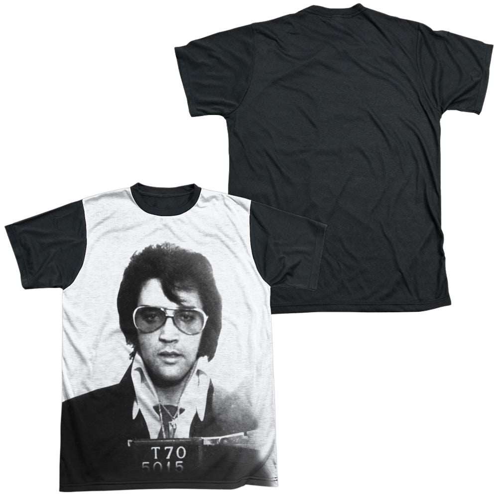 Elvis Presley Mugshot - Men's Black Back T-Shirt Men's Black Back T-Shirt Elvis Presley