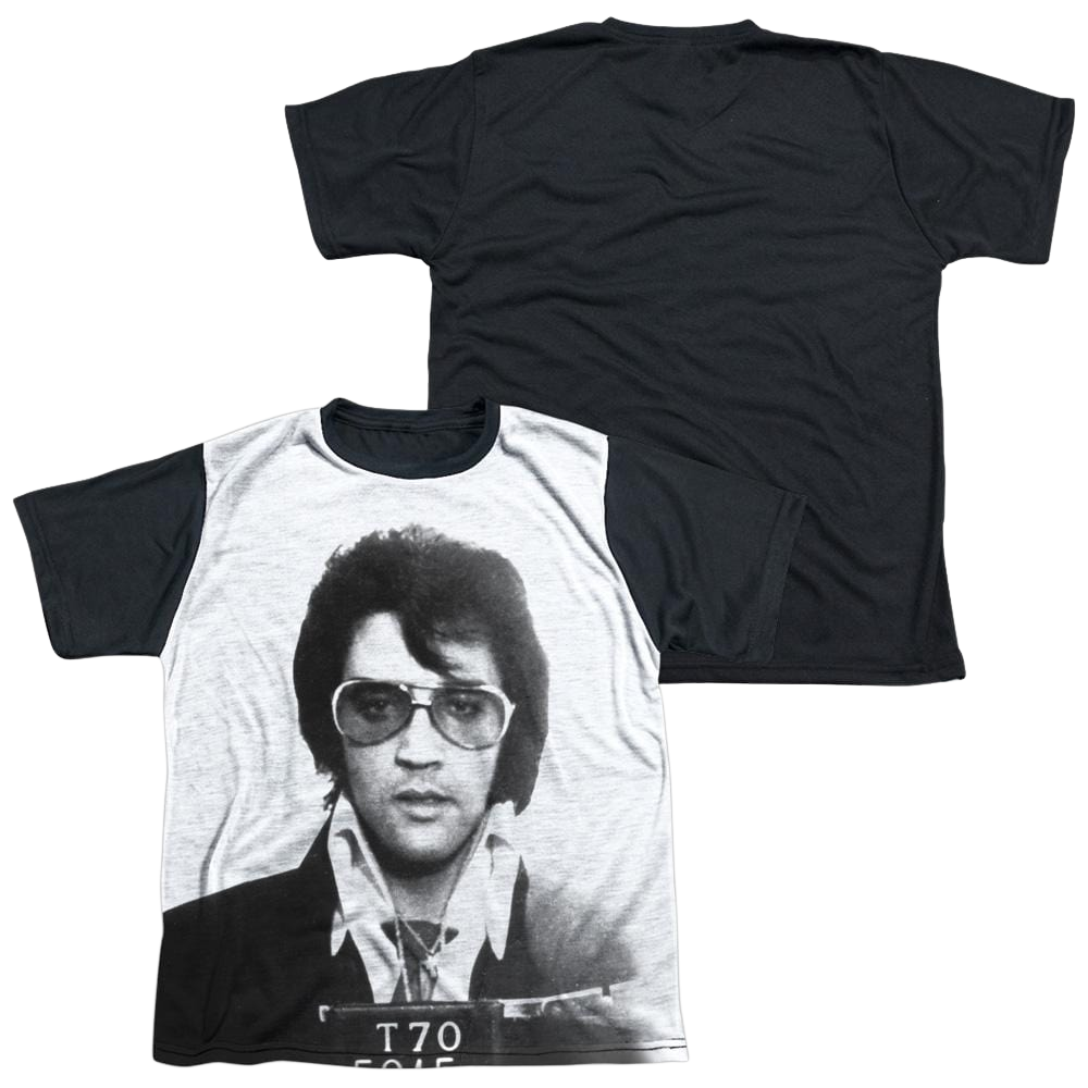 Elvis Presley Mugshot - Youth Black Back T-Shirt (Ages 8-12) Youth Black Back T-Shirt (Ages 8-12) Elvis Presley