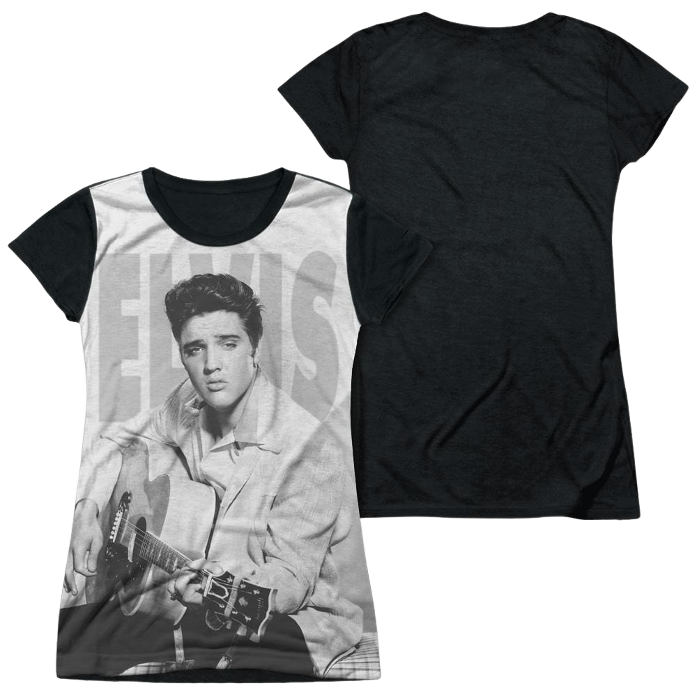Elvis Presley Play Me A Song - Juniors Black Back T-Shirt Juniors Black Back T-Shirt Elvis Presley