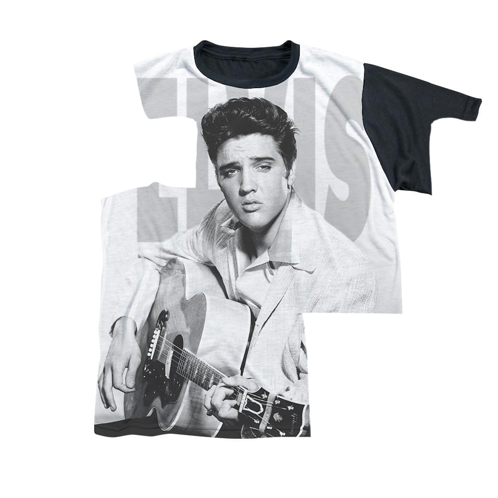 Elvis Presley Play Me A Song - Youth Black Back T-Shirt (Ages 8-12) Youth Black Back T-Shirt (Ages 8-12) Elvis Presley
