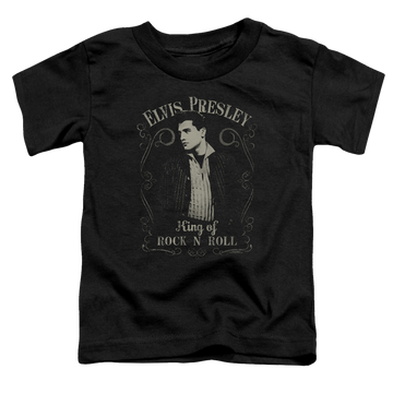Black toddler t-shirt with Elvis Presley Rock Legend graphic