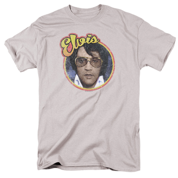 Silver men's regular fit t-shirt with Elvis Presley Matchbox Elvis graphic