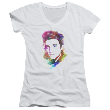 Elvis Presley Watercolor King - Juniors V-Neck T-Shirt Juniors V-Neck T-Shirt Elvis Presley