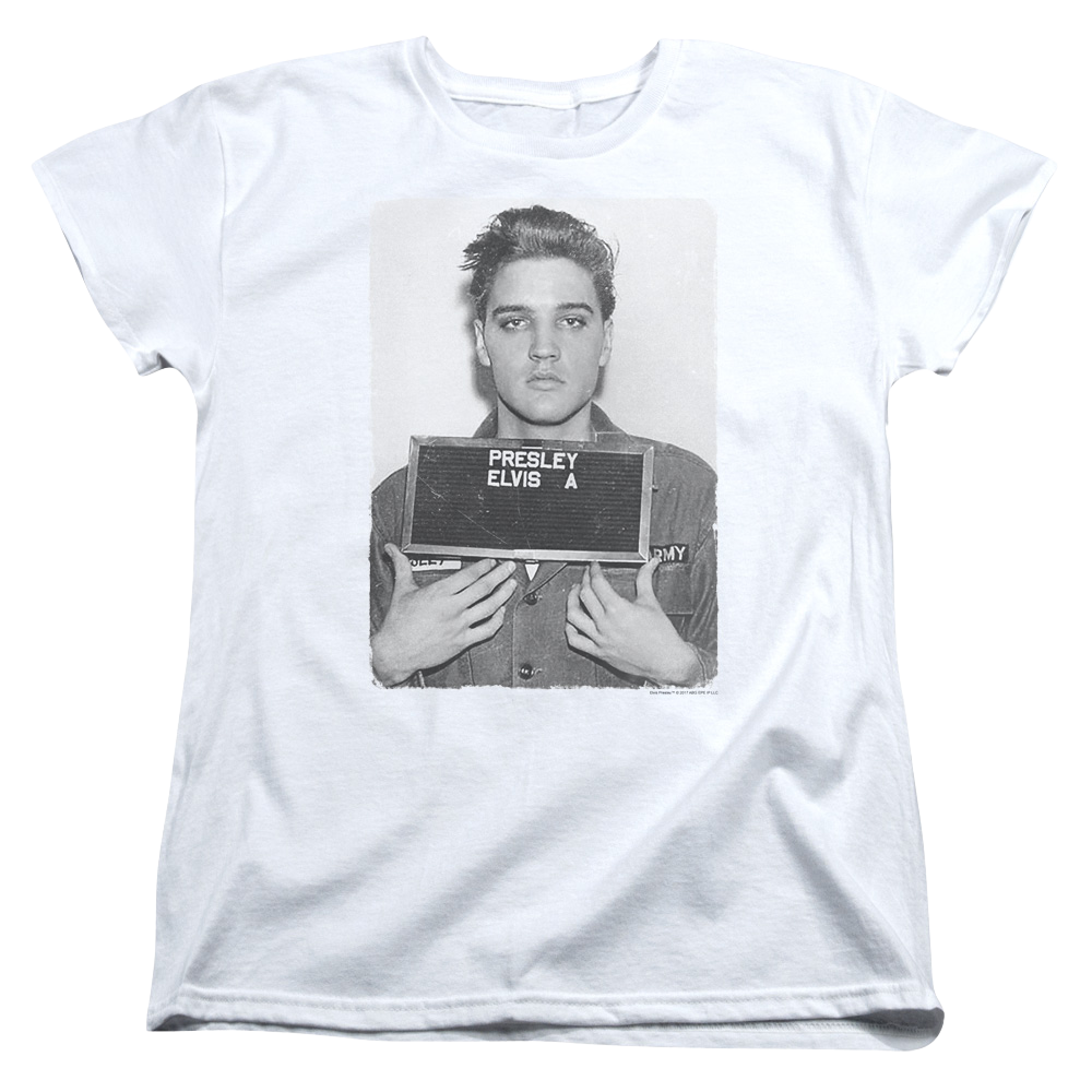Elvis Presley Army Mug Shot - Women's T-Shirt Women's T-Shirt Elvis Presley