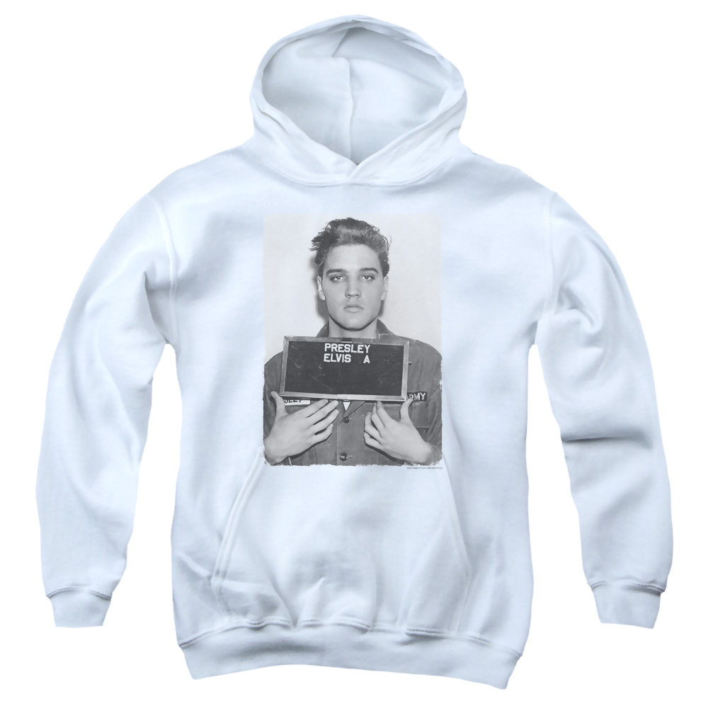 Elvis Presley Army Mug Shot - Youth Hoodie (Ages 8-12) Youth Hoodie (Ages 8-12) Elvis Presley